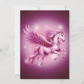 Verjaardag Roze Pegasus Fantasy Design Bedankkaart (Achterkant)
