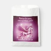 Verjaardag Roze Pegasus Fantasy Design Bedankzakje (Voorkant)