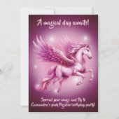 Verjaardag Roze Pegasus Fantasy Design Kaart (Voorkant)