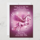 Verjaardag Roze Pegasus Fantasy Design Kaart (Achterkant)