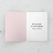 Verjaardag Roze Tulp Boeket Kaart (Binnen)