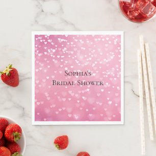 Verjaardag Roze Witte Harten Servet