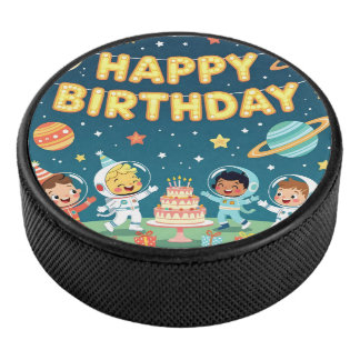 Verjaardag ruimte thema hockey puck