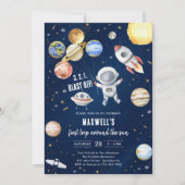 Verjaardag Ruimtevaartplaneten Ruimtevaarder Jonge Kaart (Voorkant)