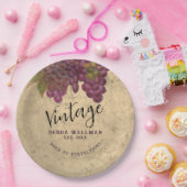 Verjaardag Rustieke Wijn Land Custom Papieren Bordje (Feest)