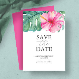 Verjaardag Save The Date Cards Tropisch thema