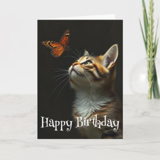 Verjaardag Schattigee kattenvlinder voor iedereen Kaart
