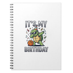 Verjaardag Schildpad Basketbal Feest Vector Ontwer Notitieboek