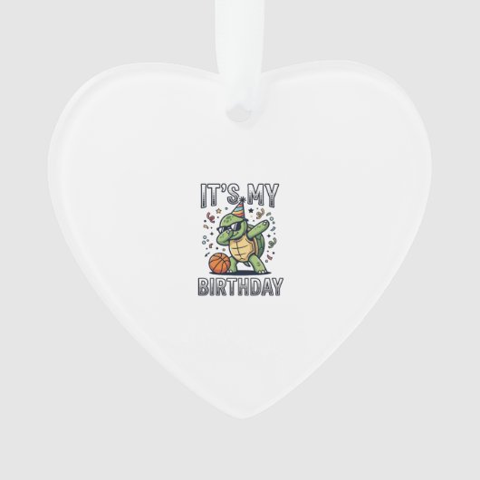 Verjaardag Schildpad Basketbal Feest Vector Ontwer Ornament (voorkant)