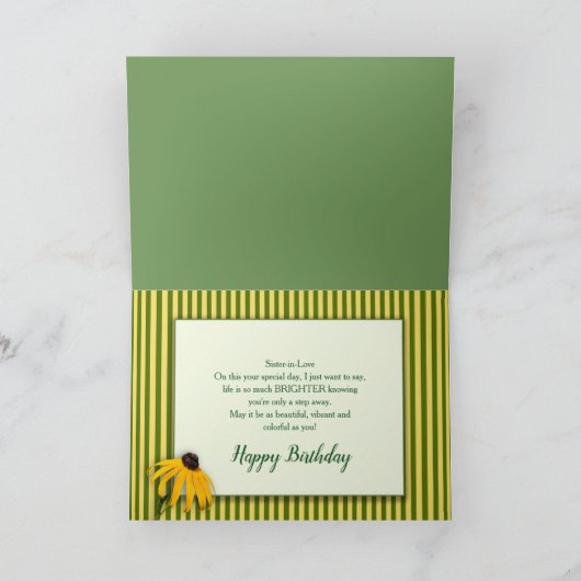 Verjaardag, schoonzus, Black-eyed Susan, Garden Kaart (Binnen)