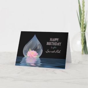 VERJAARDAG - SECRET PAL - LOTUSBLOEM IN WATERDRUPP KAART