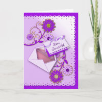 Verjaardag - Secret Pal - Paarse/Flowers/Letter
