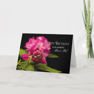 VERJAARDAG - SECRET PAL - RODODENDRONS op zwart Kaart