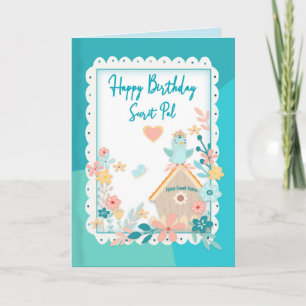 Verjaardag, Secret Pal, Waterverf Birds & Flowers Kaart