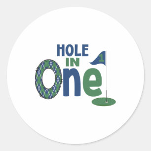Verjaardag Shirt 1e Verjaardag Hole in One Boys Ronde Sticker