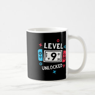 Verjaardag Shirt Jongen Level 9 Ontgrendeld Video Koffiemok