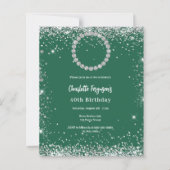 Verjaardag smaragdgroene diamant foto uitnodiging (Voorkant)