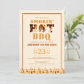 Verjaardag Smokin Hot BBQ Party Kaart (Staand voorkant)