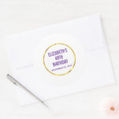 verjaardag sparen de datum sjabloon ronde sticker (Envelop)
