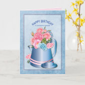 Verjaardag speciaal iemand Retro koffiepot/bloemen Kaart (Gele Bloem)