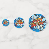 VERJAARDAG Speech Bubble Leuk Retro Stripboek Confetti (Achterkanten)