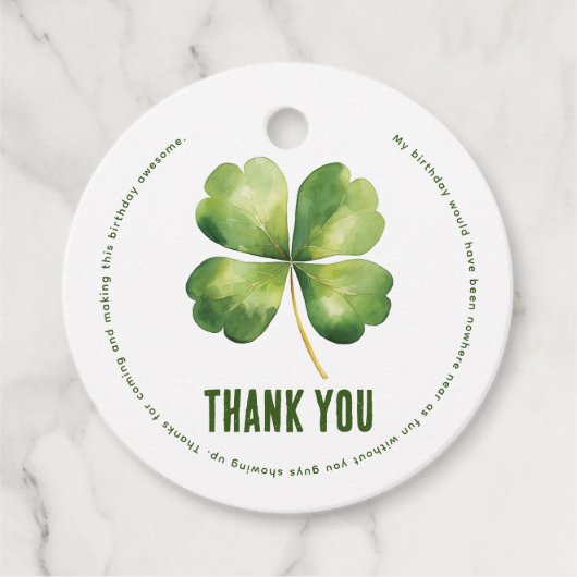 Verjaardag St Patrick's Day Bedankt Bedankjes Labels (Voorkant)