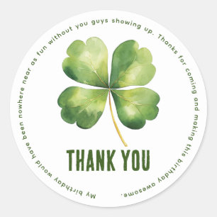 Verjaardag St Patrick's Day Gepersonaliseerd Dank Ronde Sticker