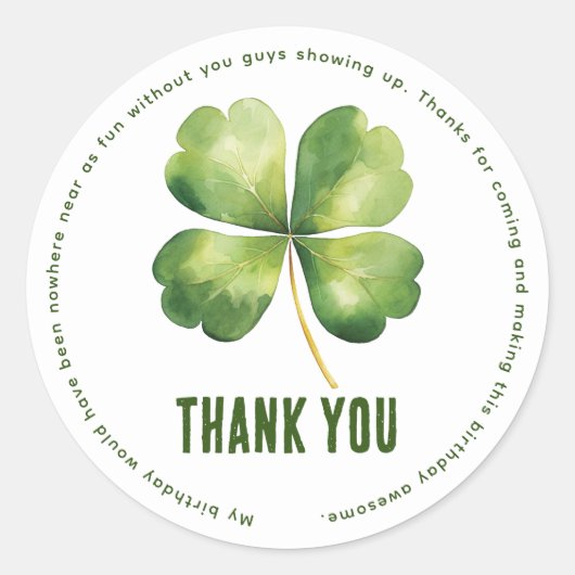 Verjaardag St Patrick's Day Gepersonaliseerd Dank Ronde Sticker (Voorkant)