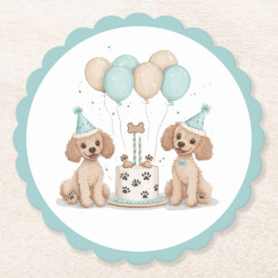 Verjaardag Standaard Poedel Honden Kartonnen Onderzetters