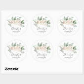 Verjaardag Sticker Custom 30th White Rose Floral (Vel)