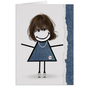 Verjaardag Stokfiguur Meisje met Sneakers