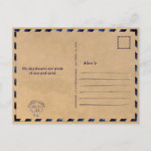 Verjaardag Strand feest Palmboom bladeren zonsonde Briefkaart (Achterkant)