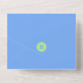 Verjaardag Stripes Blauw⎮Wit Groen All In One Uitnodiging (Achterkant)