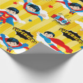 Verjaardag Superhero Boy Cadeaupapier (Hoek)