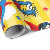 Verjaardag Superhero Boy Cadeaupapier (Rol Hoek)