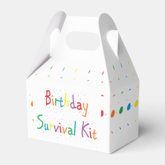 "Verjaardag" Survival Kit Bedankdoosjes (Voorkant Zijde)