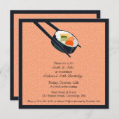 Verjaardag Sushi Party Flat Uitnodiging (Voorkant / Achterkant)