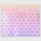 Verjaardag Sweet 16 roze roze gouden glinsterende Cadeaupapier (Vlak)