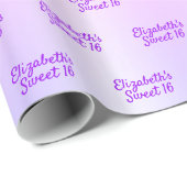 Verjaardag Sweet 16 roze roze gouden glinsterende Cadeaupapier (Rol Hoek)