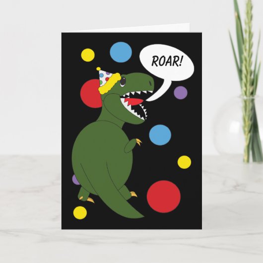 Verjaardag T-Rex Dinosaurus Kaart (Voorkant)