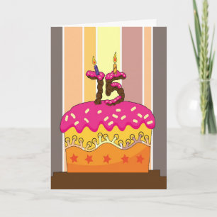 Verjaardag - Taart met kaarsen 75 - 75ste verjaard Kaart