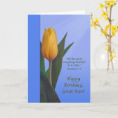 Verjaardag, tante, gouden tulpenbloem kaart (Gele Bloem)