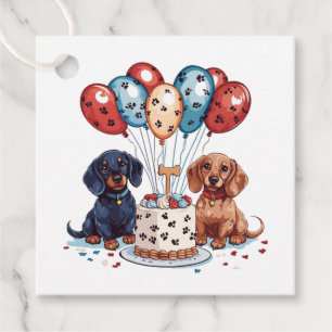 Verjaardag teckel honden bedankjes labels