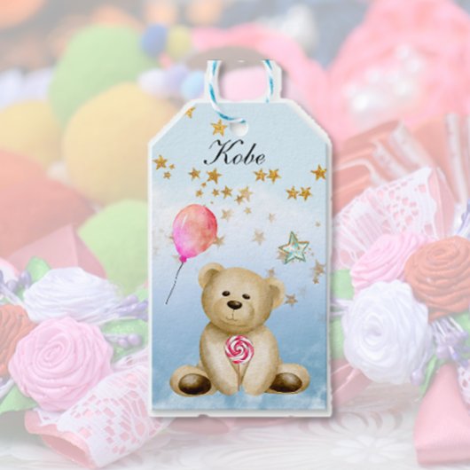 Verjaardag Teddy Bear Gift Labels Cadeaulabel