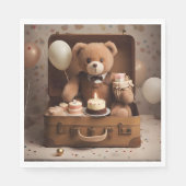 Verjaardag teddybeer servet (Voorkant)