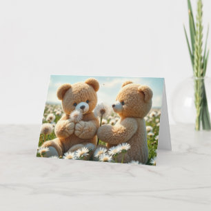 Verjaardag Teddyberen in een veld Kaart