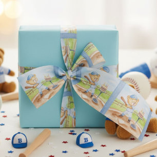 Verjaardag Tee Ball Teddybeer Honkbal Waterverf Lint