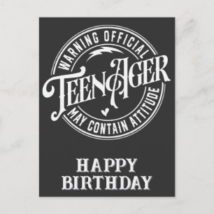 Verjaardag tiener feestdagenkaart