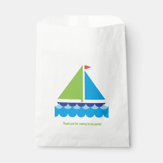 Verjaardag Traktatie Tas Zeilboot Bedankzakje (Voorkant)