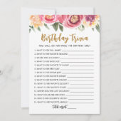 Verjaardag Trivia bewerkbaar spel Kaart (Voorkant)